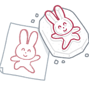 消しゴムスタンプイメージ図うさぎ 消しゴムスタンプイメージ図うさぎ